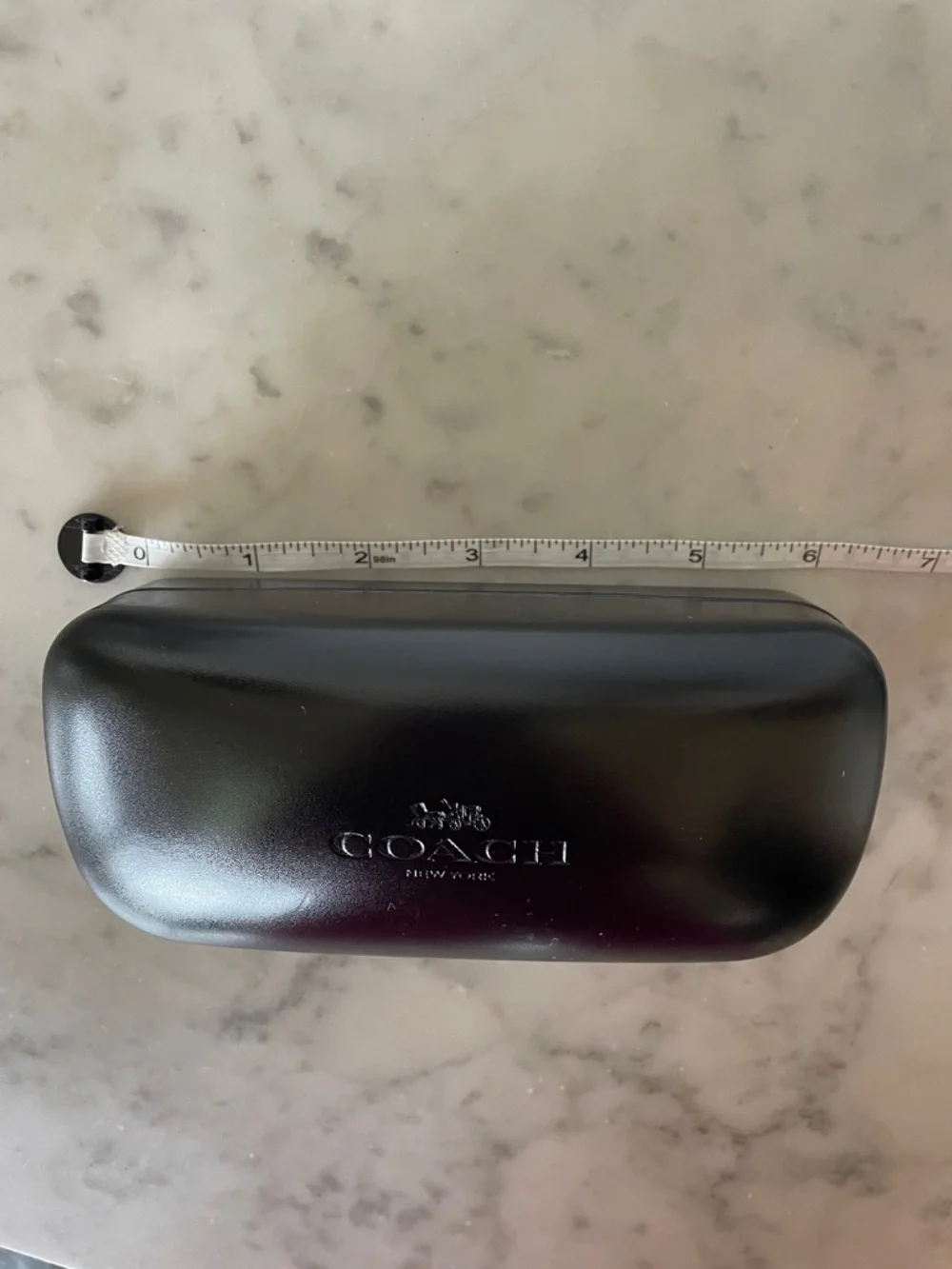 COACH Black and Gold Eyewear Clamshell Case with Cleaning Wipes